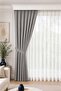 1/3 Regular Pleated Background Curtain Gray 100X250 cm (260/270 Length Options) Single Panel Soft Fabric Modern Decorative Living Room Curtain - 2