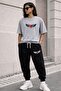 Unisex Oversize Printed T-Shirt and Sweatpants Set – Wide Cut Casual Sweatpants Set – Comfortable with Elastic Cuffs – Kalib