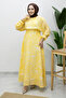 Mixed Pattern Elastic Waist Dress Tsd260244 Yellow - 3