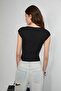 Ninfa Women's Soft and Flexible Fabric Hollow-Collar Snap-Fit Black Body Suit - 5
