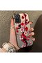 Poco M5S Compatible Silicone Edge Hard Back Case Couple Phone Case with Floral Pattern - 3