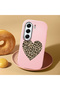 Tecno Camon 40 Compatible Case Camera Protector Pink Silicone Couple Phone Case Heart Pattern - 2