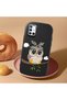Samsung Galaxy A51 Compatible Case Camera Protective Black Silicone Couple Phone Case Owl Patterned - 2