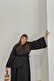 Standard Plus Size Women's Dress with Strong Belt - Black - 3