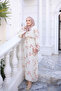Powder Color Sleeve Collar Ruffled Patterned Dress - 2