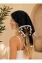 Floral Embroidered Textured Bandana Scarf |   Cotton Bohemian Summer Hair Bandana with Dangle Seashell Lace Detail - 3