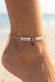 Women's Anklet with Beads and Evil Eye Bead Detail, Dorika Bulk Double Row Colorful Rose Gold Chain Anklet - 2