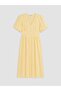 Xside Yellow Balloon Sleeve Waist Belted Corset Dress - 5