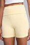 High Waist Flat Open Top Yellow Biker Leggings I0955Ax26Sm - 4