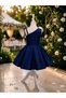 Special Design Aveline Model Navy Blue Color Single Sleeve Flower Accessory Detailed Girls' Evening Dress - 2