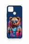 Realme C25 Compatible Bear Patterned Silicone Case with Glasses - 3