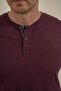 Men's Purple Buttoned Collar Long Sleeve Pajama Set Ar3836-S-V1 - 5