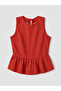 Trendlucky Contrast Color Oval Neck Tie Back Peplum Blouse - 4