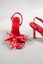 Edith Polka Dot Bow Detailed Pointed Toe Slingback Heeled Shoes - 5