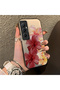 Realme C65 4g Compatible Silicone Edge Hard Back Case Couple Phone Case with Floral Pattern - 3