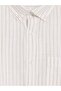 Lcwaikiki Classic Beige Regular Fit Striped Linen Blend Men's Shirt - 5