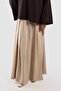 Pile Detailed Linen Trouser Skirt Stone - 2