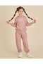 Girls Mauve Floral Jogger Track Pants - 2