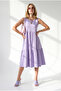 Women's Lilac Crew Neck Segmented Sleeveless Cotton Dress Elb-19002665 - 4