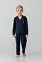 Boy's Pajama Set Embroidered Navy Blue Long Sleeve Pajama Set Us2643-C-V1 - 7