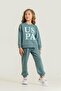 Girl's Printed Green Long Sleeve Tracksuit Set Us2712-C-V3 - 7