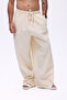 Super Baggy Linen Trousers with Elastic Waist