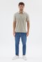 Khaki Polo Collar Pique Short Sleeve Slim Fit 100% Cotton T-Shirt 1011260171 - 2