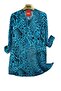 Plus Size Viscose Patterned Lace-Up Tunic
