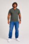 Men's Large Size Single Jersey Polo T-Shirt with Stand Collar 26400 Khaki - 2