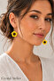Yellow Knitted Flower Earrings with Bead Detail Handmade Dangle Daisy Earrings - 2
