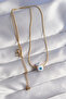 316L Steel Gold Color Enamel Evil Eye Model Necklace - 4