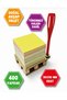 Sticky Notes in Assorted Colors with Wooden Pallets, Adhesive Backed Notepad (400 Sheets) 50X50Mm Size