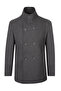 Anthracite Slim Fit Double-Breasted Cashmere Coat