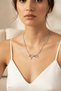 Stylish Snake Chain Necklace with Bow Detail - Modern and Elegant Gray Steel Design - 7