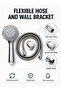 3 Piece Shower Head Set | 5 Spray Mode Handheld Shower Head | Stainless Steel Hose And Wall Bracket - 3