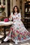 Women's Buttoned Floral Patterned Modal White Dress - 5