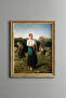 A Girl with a Comb - Vintage Patterned Painting - Slim Model