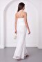 Women's White Strapless Collar Lace Fishnet Dress - 6