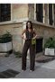 Women's Bitter Brown Linen Suit Vest and Palazzo Trousers - 3