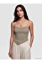 Lcw Vision Khaki Rope Strap Asymmetrical Cut Women's Tank Top