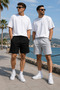 2-Piece Shorts Men's (Black-Grey) Basic Summer Shorts Set - Comfortable Fit Above the Knee 2-Piece Economic Package