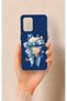 Oppo-A74 Compatible Blue Ribbon Flower Pattern Silicone Case