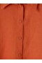 Lcw Everyday Orange Women's 100% Linen Shirt - 5