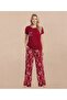 Crew Neck Viscose Spanish Style Short Sleeve Stylish Pajama Set - 2