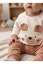 Baby Eared Pocketed Cotton Combed Sweatshirt Pants Set 9-12-18 Months