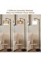 Arc Floor Lamp, 3 Color Temperatures, Dimmable, Remote, Rattan & Fabric Shades, Adjustable Height - 5