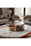 Round Acrylic Candy Box with 4 Inner Bowls | Clear Divided Serving Tray with Dome Lid | 31.5 x 31.5 x 9 cm - 2