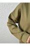 Çağıl Self-Stripe Kangru Pocket Hooded Sweatshirt-Mf1832 Pistachio Green - 2