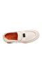 Cream Genuine Leather Memory Sole Men's Casual Shoes - 4