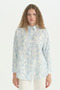 Oversize Patterned Viscose Tunic - Light Blue - 2